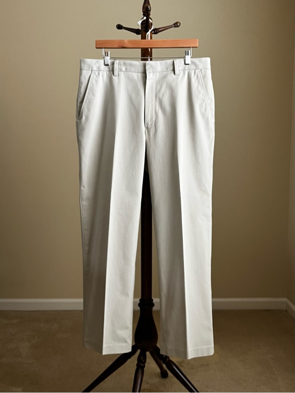 Enro - 100% Cotton Flat Front Pants in Light Khaki - 36W x 30L